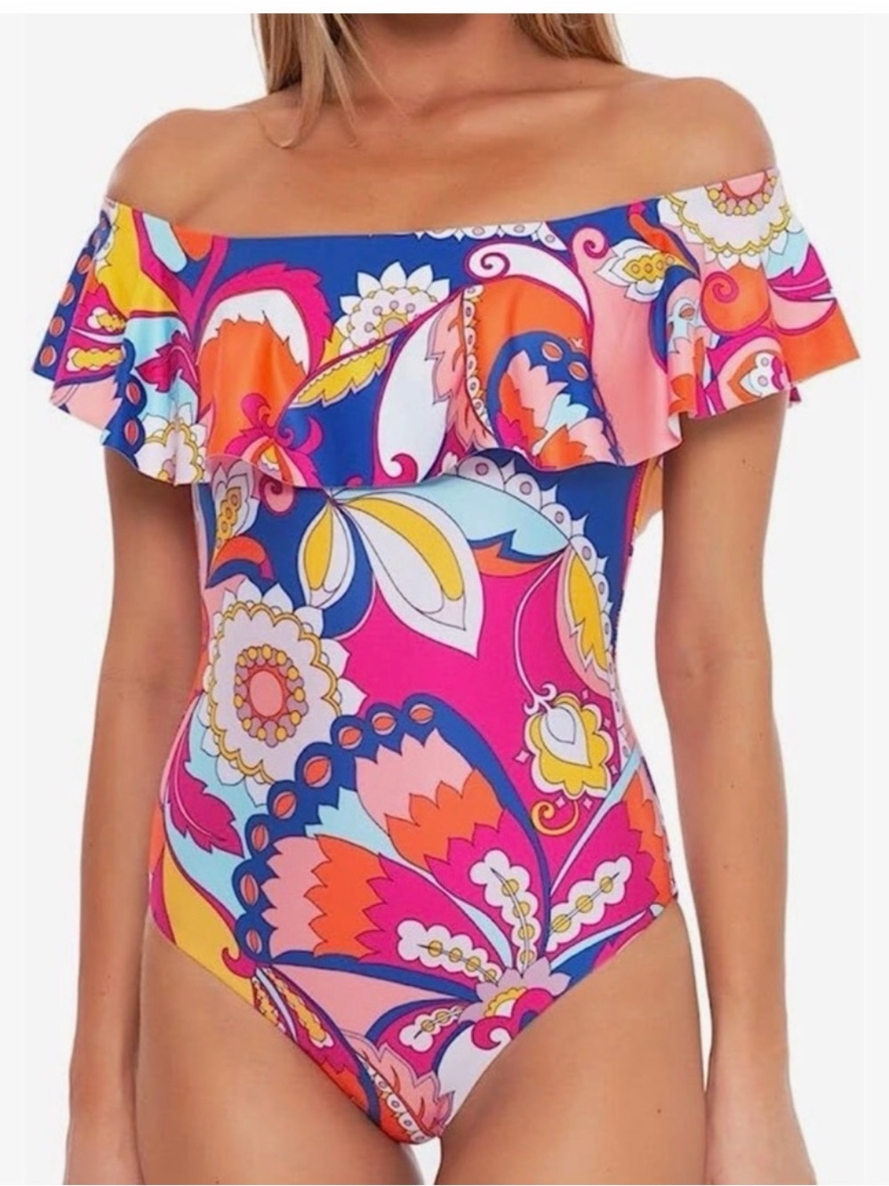 Trina Turk- Off-Shoulder One-Piece